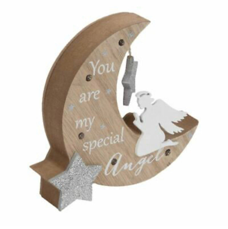 Special Angel LED Moon Plaque