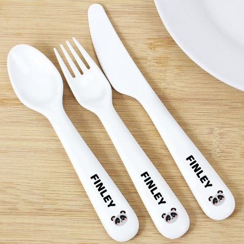Personalised Panda Plastic Cutlery