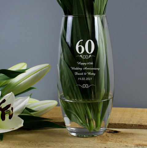 Personalised 60 Years Bullet Vase