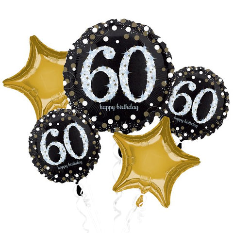 60th Birthday Sparkling Celebration Balloon Bouquet