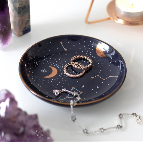 Ceramic Purple Star Sign Trinket Dish