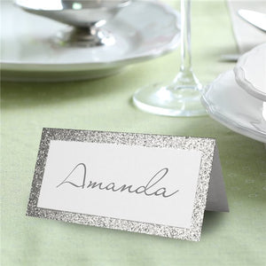 Silver Glitter Place Cards
