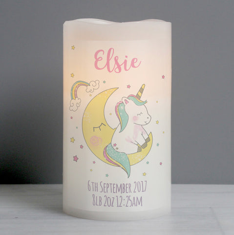 Personalised Baby Unicorn Nightlight LED Candle