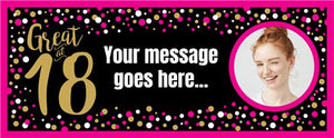 Personalised Pink & Gold 18th Banner