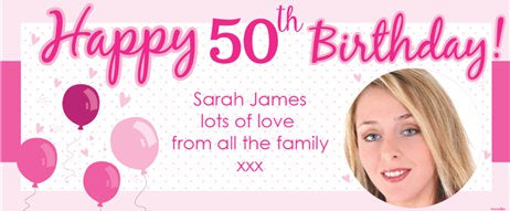 Personalised 50th Birthday Banner