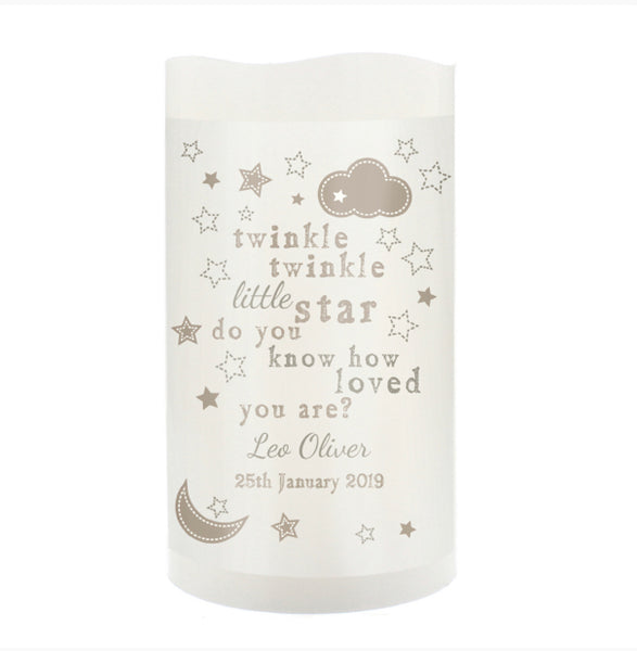 Personalised Twinkle Twinkle Nightlight LED Candle