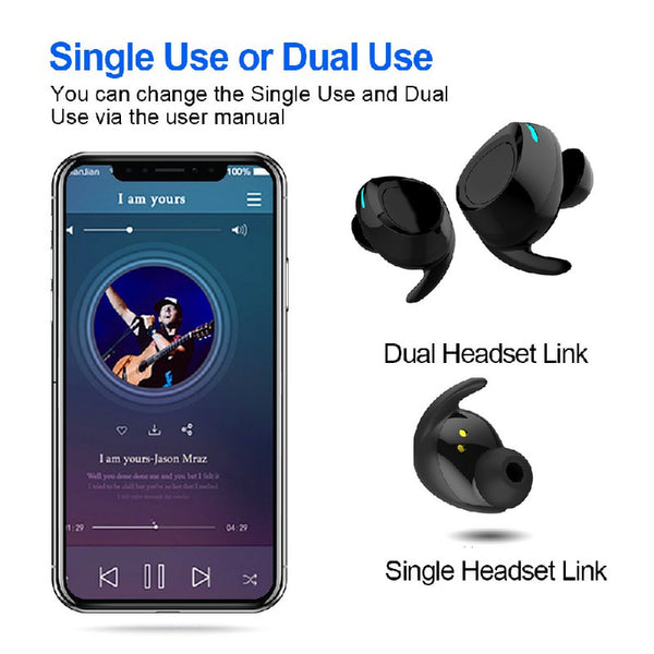 Bluetooth Wireless IPX7 Stereo Headset - Black