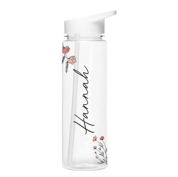 Personalised Floral Name Only Island Water Bottle