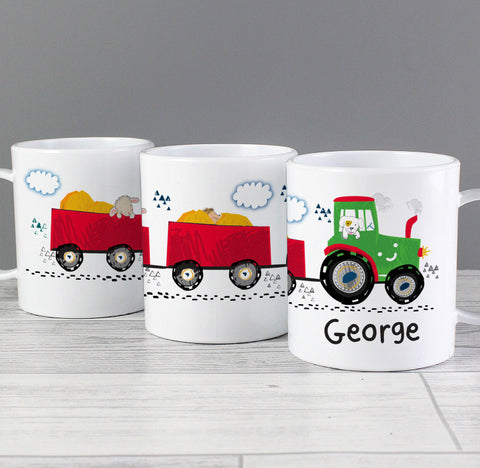 Personalised Tractor Plastic Mug