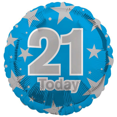 21st Blue Birthday Balloon