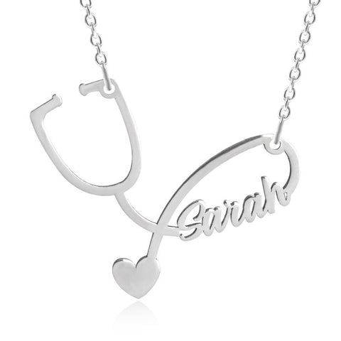 Stethoscope Name Necklace