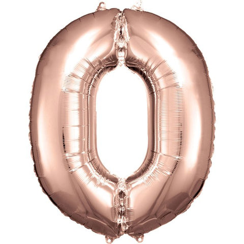 Rose Copper Number 0 Balloon