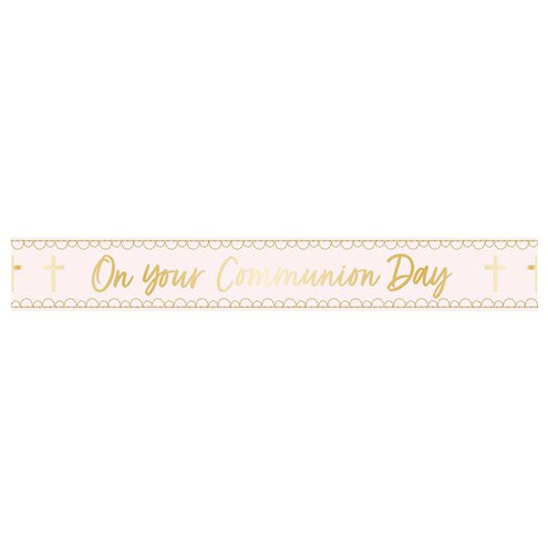 Pink ‘On Your Communion’ Foil Banner