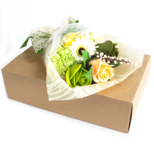Boxed Soap Flower Bouquet - Green