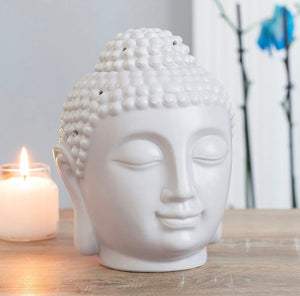 Large Grey Buddha Head Oil Burner