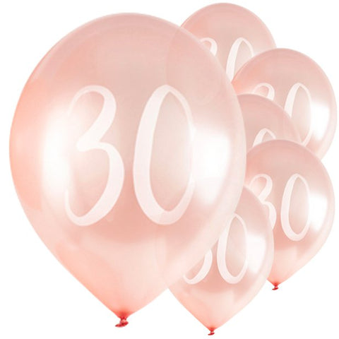 Rose Gold 30th Milestone Balloons