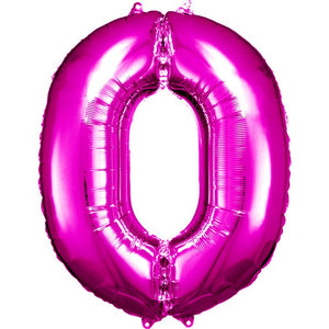 Pink Number 0 Balloon