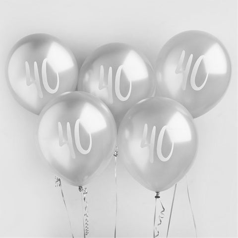 Silver 40th Milestone Balloons