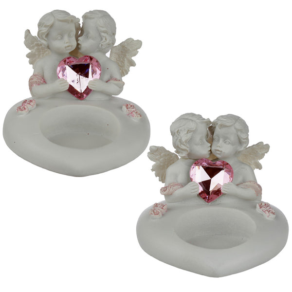 Peace of Heaven Cherub - Sweetheart Kisses Tea Light Candle Holder