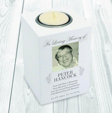 Photo Memorial Wooden Tea-Light Holder