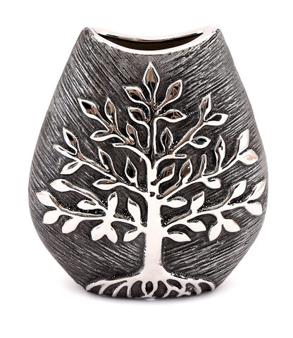 Tree of Life Design Silver Flower Vase