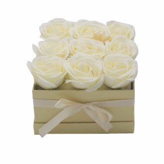 9 Cream Roses Flower Bouquet