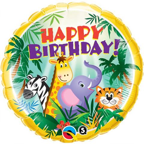 Happy Birthday Jungle Friends Balloon