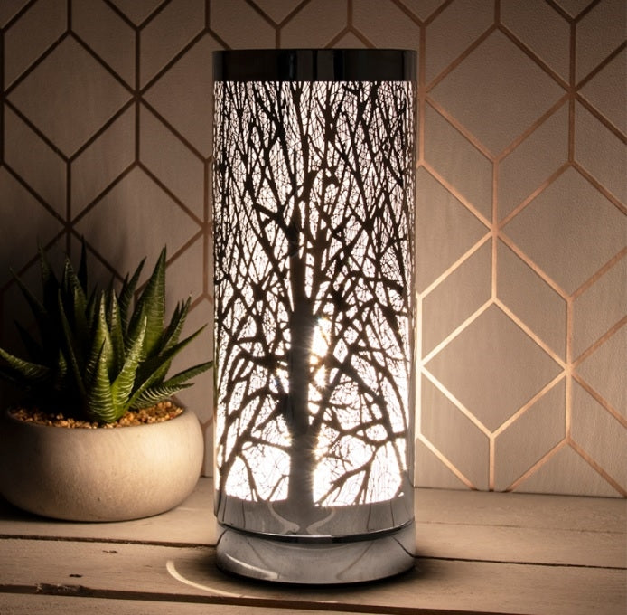 White And Silver Touch Sensitive Aroma Lamp
