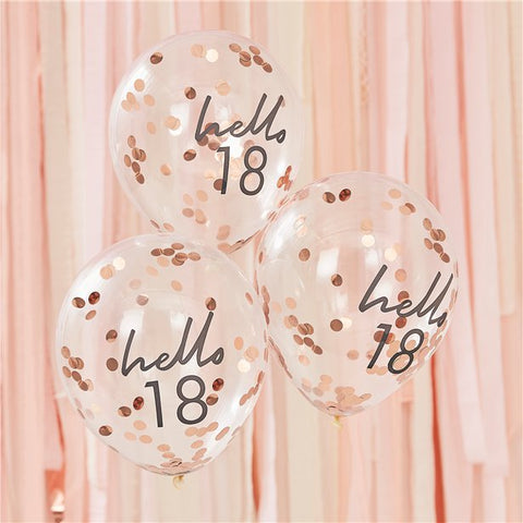 Hello 18 Confetti Balloons