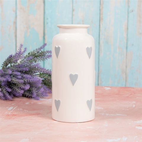 Heart Vase - Grey/White