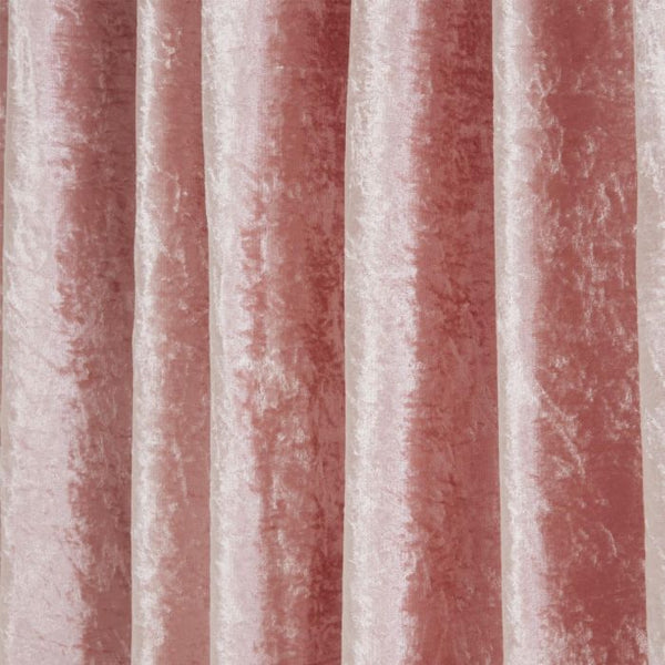 Crushed Velvet Pencil Pleat Curtains - Blush Pink