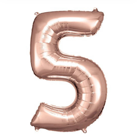 Rose Copper Number 5 Balloon