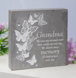 Thoughts Of You Graveside Plaque - Grandma