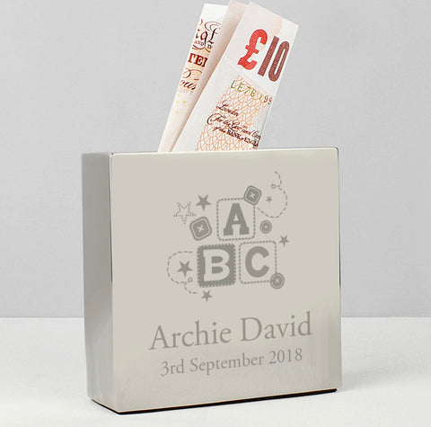 Personalised ABC Square Money Box