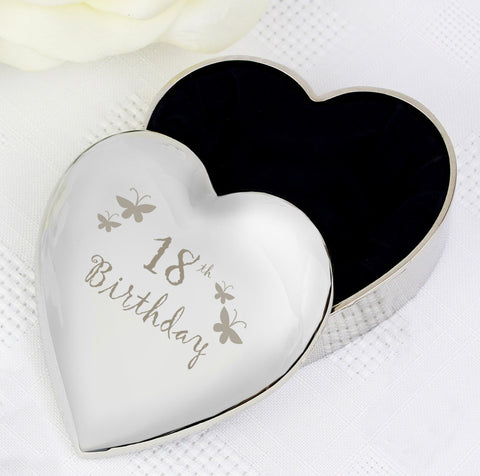 18th Butterflies Heart Trinket Box