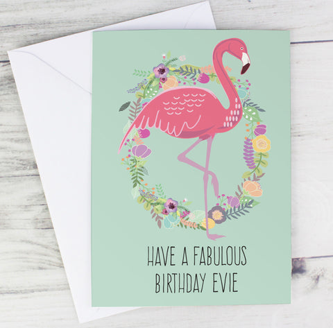 Personalised Flamingo Card