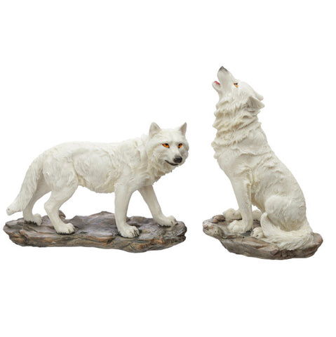 White Ghost Walker Protector of the North Wolf Figurine