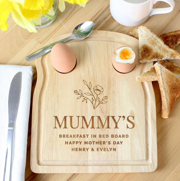 Personalised Floral Egg & Toast Board