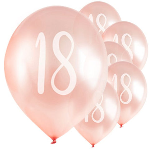Rose Gold 18th Milestone Balloons