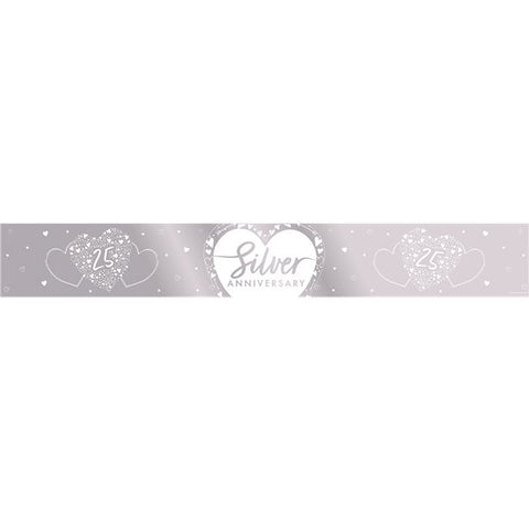 25th Silver Wedding Anniversary Foil Banner