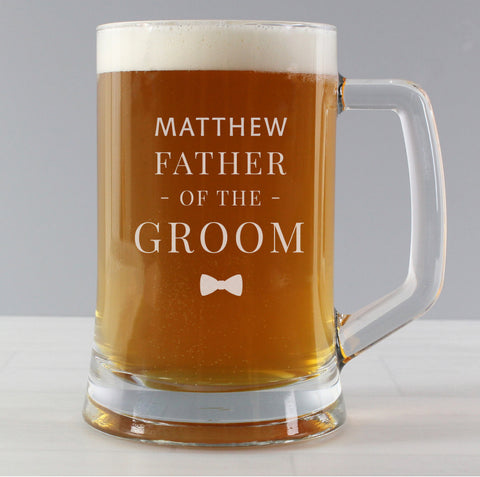 Personalised Father of the Groom Pint Stern Tankard