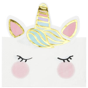 We Heart Unicorn Shaped Paper Napkins