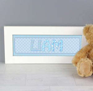 Personalised Blue Stitch Name Frame