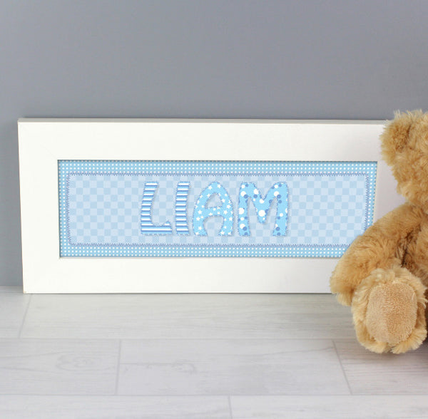 Personalised Blue Stitch Name Frame