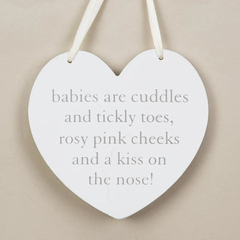‘Babies Are Cuddles’ Heart Plaque