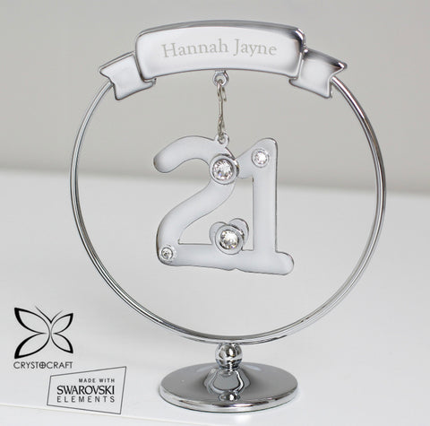 Personalised Name Only Crystocraft 21st Celebration Ornament