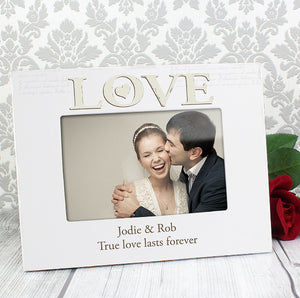 Personalised Love White 6x4 Photo Frame