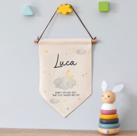 Personalised Cloud Free Text Hanging Banner