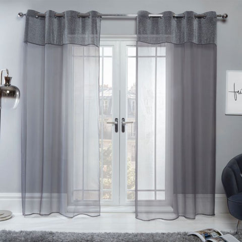 Voile Net Curtains - Charcoal Grey