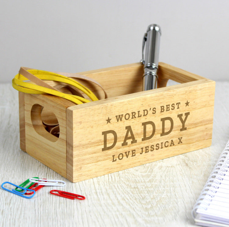 Personalised Worlds Best Mini Wooden Crate